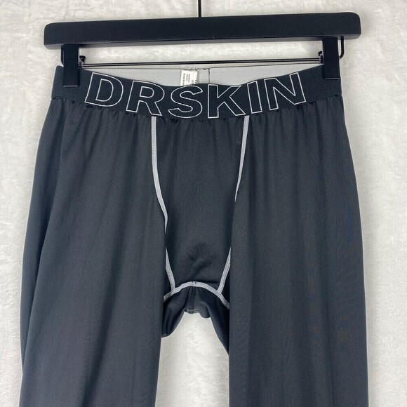 DRSKIN Compression Pants Tights Mens Medium Black White Lightweight Bundle of 2 - Picture 3 of 16